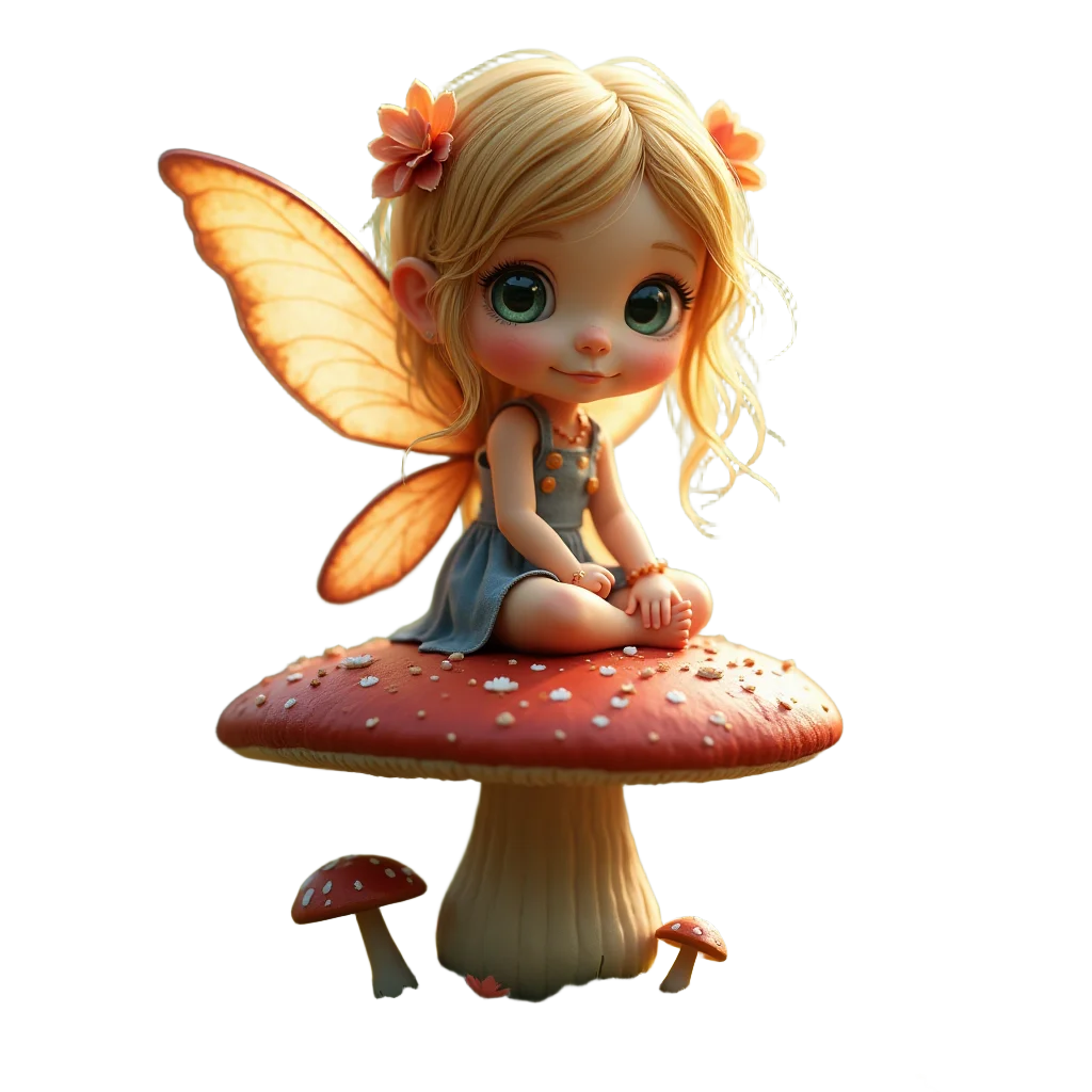 Enchanted Fairy on a Mushroom